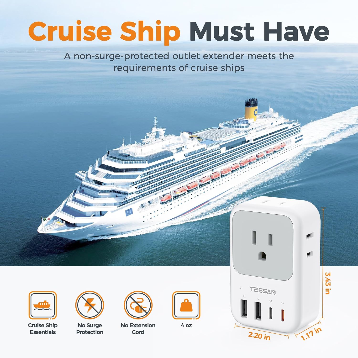 TESSAN USB C Charger Block 20W PD, Fast Charging Adapter with Foldable Plug - Image 5
