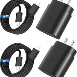 Super Fast Charger Type C, 25W USB C Wall Charger Fast Charging 10FT Cable
